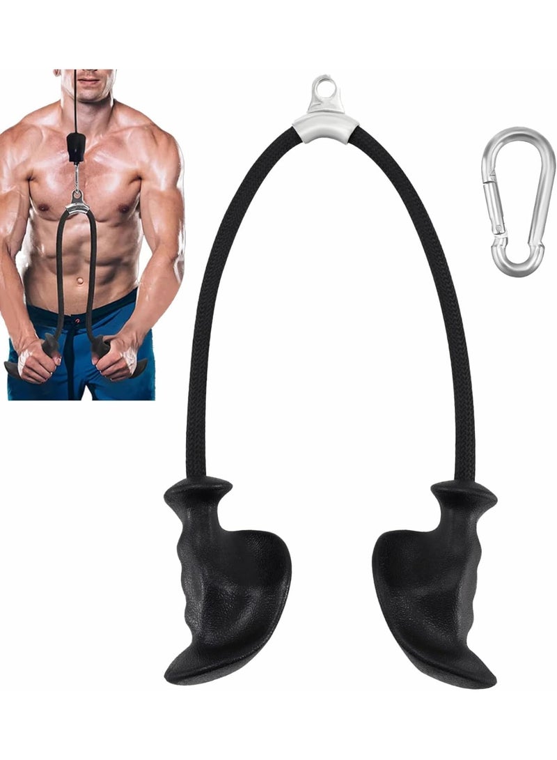 SportQ Triceps Ergonomi Cable Rope – Ergonomic Palm Design, TPE Grip Anti-Skid & Sweatproof, Heavy Duty Braided Nylon Rope Up to 430 kg, 304 Stainless Steel, Arm Exercises & Triceps – SportQ - Image 1